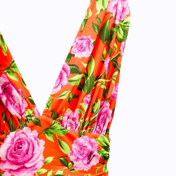 M 🔖 ZARA Floral Printed Draped Bodysuit Red Roses 

RARE Blogger Favorite!! - Picture 8 of 11